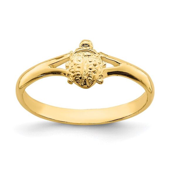 14k Yellow Gold Ladybug Ring